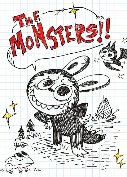 The Monsters. Тетрадь в клетку общая (Лабубу и лягушонок, А5, 48 л.) - фото 1