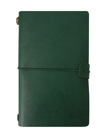 Записная книжка-органайзер А6+ лин/крафт, зеленая, кожзам, на резинке, Schiller - фото 4