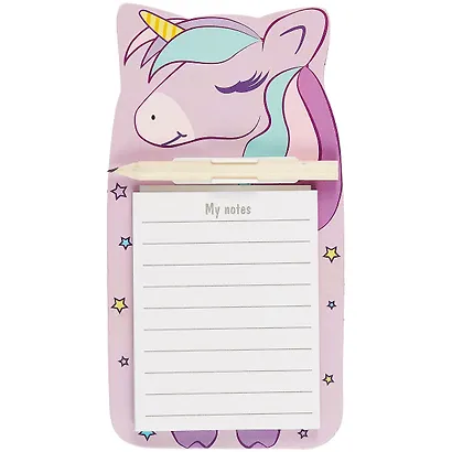 Блок для записей с карандашом 90*170 40л на магните "Единорог", инд.уп.. - фото 1