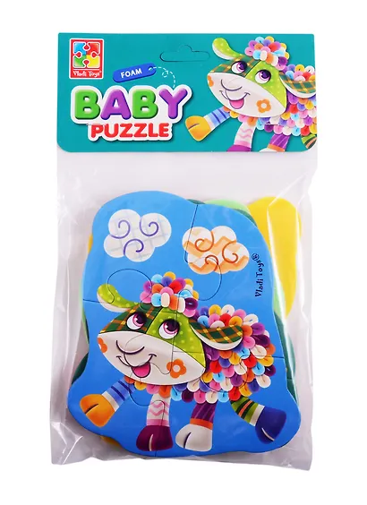 Мягкие пазлы Baby Puzzle Чудо ферма 4 картинки, 13 элементов Vladi Toys - фото 1