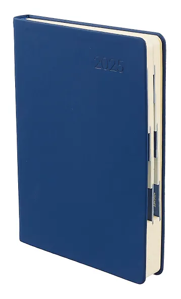 Ежедневник дат. 2025г. А5 176л "Paragraph" синий, 7Б, тв.переплет, иск.кожа, покрытие Soft Touch, термотиснение, тонир.блок, скругл.углы, вырубка, ляссе, инд.уп - фото 3