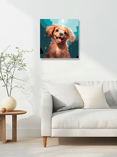 Холст с красками по номерам "Малыши. Друг человека", 30 х 30 см - фото 5