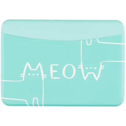 Чехол для карточек горизонтальный Meow (мятный) (ДКГ2019-38) - фото 1
