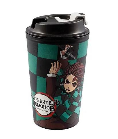 Термостакан Demon Slayer Tanjiro Kamado (пластик) (350мл) - фото 1