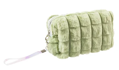 Косметичка плюшевая (оливковая) (текстиль) (20х15) (12-12068-A001) - фото 1