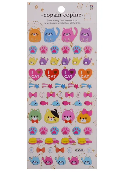 Наклейки пвс с обводкой Коты SLC-12 и Единороги SLC-05 - фото 1