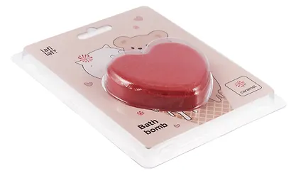 Бомбочка-сердечко для ванны «Котик и Мишка», карамель, 90 г, Lafilaf - фото 3