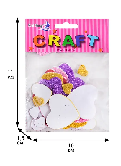 Элементы из EVA клеящиеся, блестящие. Сердечки (11-21150-44/11-21136-44) - фото 2