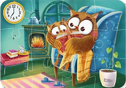 Мягкий магнитный пазл "Распорядок дня. Семейный вечер". 12 элементов - фото 2