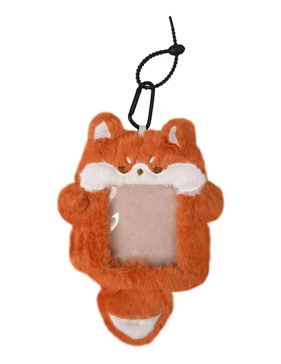 Чехол для карточек (картхолдер) Лиса (карабин) (плюш) (9х15) (12-Dongjin-D4) - фото 2