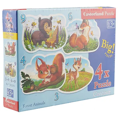 Пазл Castorland Лесные животные 3*4*6*9эл., 15,5*11см В-005079 - фото 2