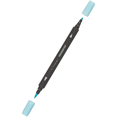 Маркер акварельный "Сонет", двухсторон., кисть и тонкий наконечник, светло-голубой, сонет - фото 2