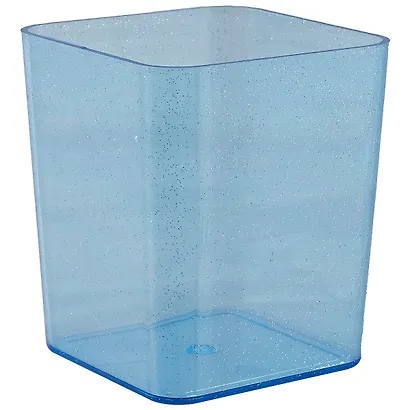 Стакан для пишущих принадлежностей Base, Glitter, пластик, голубой - фото 1