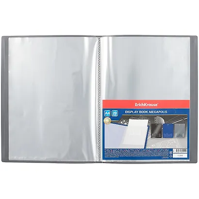 Папка 20ф А4 "MEGAPOLIS" пластик, серый, Erich Krause - фото 2