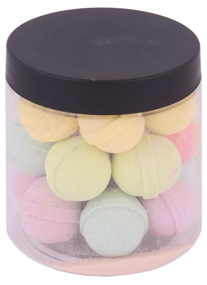 Новогодние маленькие бурлящие шарики для ванны Rainbow balls (банка) (300 г) - фото 1