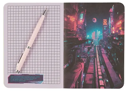 Записная книжка 120*170 32л кл. "CYBERNOTES" карт.обл., мат.ламинация, выб.УФлак, ассорти - фото 4