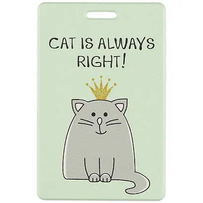Чехол для карточек Cat is always richt! (котик с короной) (глиттер) (ДГ2020-253) - фото 1
