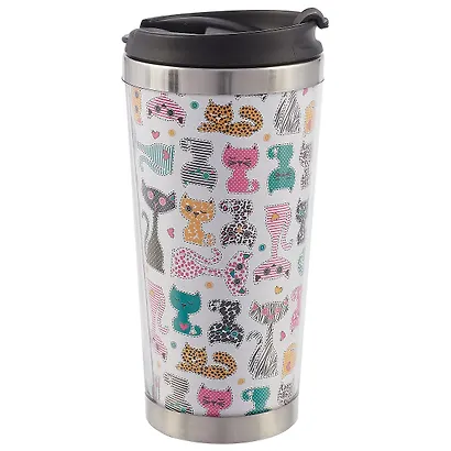 Термостакан Цветные коты 400мл (пластик) 12-06646-cats - фото 1