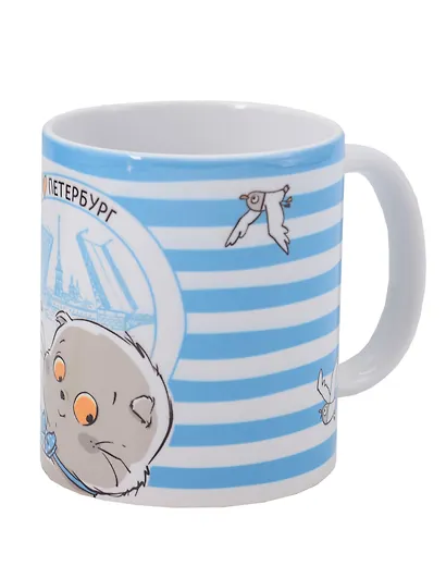 Кружка СПб Басик и чайка (керамика) (330мл) - фото 1