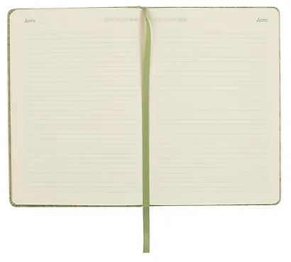 Ежедневник недат. А5 152л "Garden" салатовый, 7Б, тв.переплет, иск.кожа, скругл.углы, тонир.блок, ляссе, инд.уп - фото 5