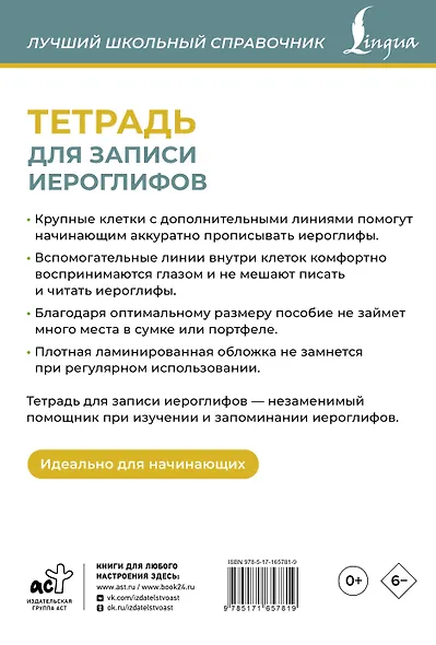 Тетрадь для записи иероглифов (синяя) - фото 2