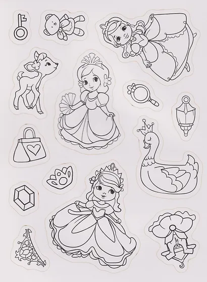 Раскраска-стикербук. Для девочек - фото 3