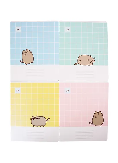 Тетрадь в клетку Pusheen, 24 листа, в ассортименте - фото 4