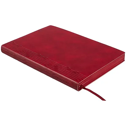 Ежедневник недат. А5 160л "Вачетто" красный, кожзам, мягкий переплет, тонир.блок, ляссе - фото 2