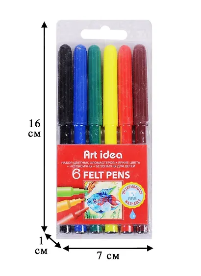 Фломастеры Art idea, 6 цветов - фото 4