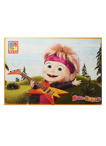 Мягкие пазлы Маша и Медведь А5 Маша с гитарой - фото 1