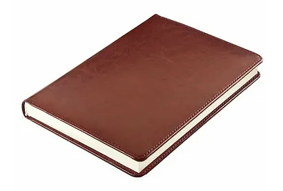 Ежедневник дат. 2026г. А5 176л "Berlin" коричневый, иск.кожа, тв.переплет, обл.поролон, прострочка, ляссе - фото 2