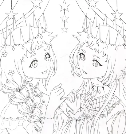 Аниме раскраска для маркеров. Таинственный волшебный мир - фото 4