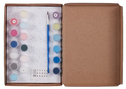 Картина-раскраска по номерам. Горная речка и цветущая сакура - фото 2