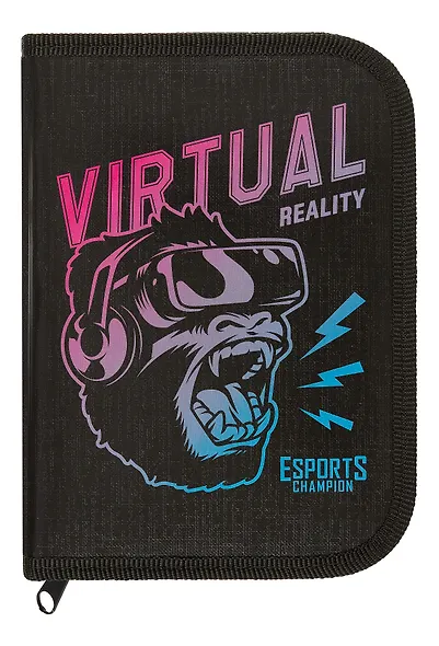 Пенал 1 отделение "Виртуальная реальность" 19*13 см, молния - фото 1