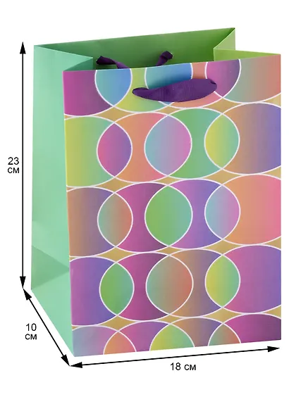 Пакет А5 23*18*10 "Цветные овалы" нейтр., бум.мат - фото 2
