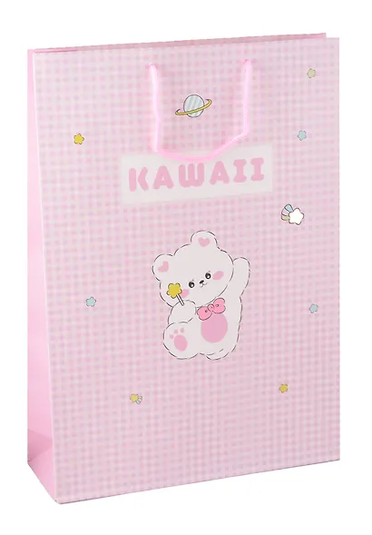 Пакет А3 45*32*10 "Kawaii. Мишка. Basic" дет., бум.мат.ламинат - фото 1