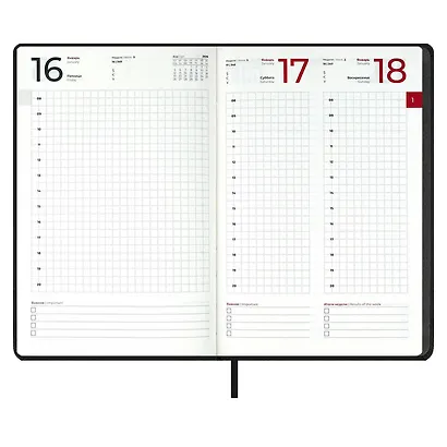 Ежедневник дат. 2026г. А5 176л "Софт-тач" черный, кожзам, тв.переплет, офсет, закругл.углы, ляссе, инд.уп - фото 12