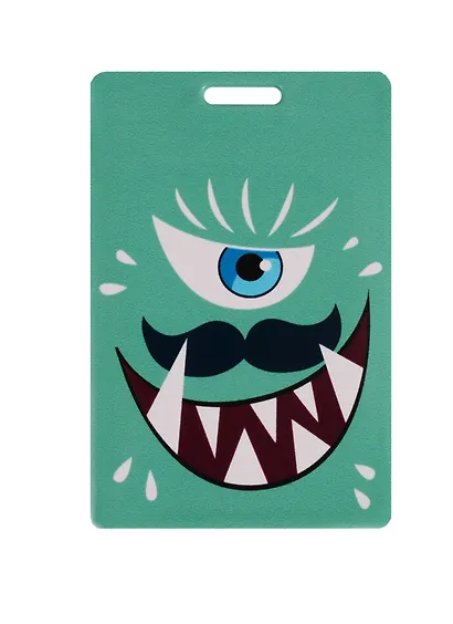 Чехол для карточек Монстр зеленый с усами (ДК2017-106) - фото 1