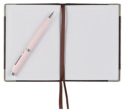 Записная книжка А6 80л кл. "SILVER. Коричневый" 7БЦ, обл.кож.зам, тиснение серебр.фольгой, 2 ляссе - фото 4