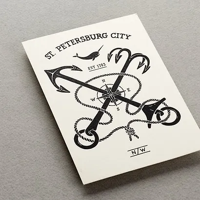 Открытка, одинарная, Герб Петербурга - фото 1