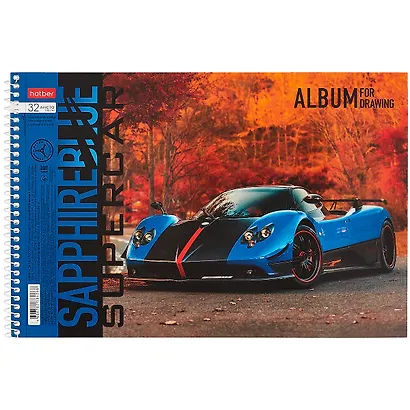 Альбом для рисования Hatber, BLUEsupercar, А4, 32 листа, на спирали, в ассортименте - фото 4