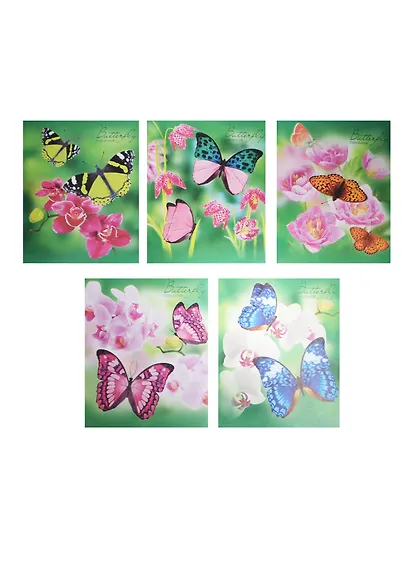 Тетрадь в клетку Hatber, "Бабочки с цветами", 48 листов, в ассортименте - фото 1