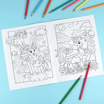Милые единороги. Книжка-раскраска для детей - фото 5