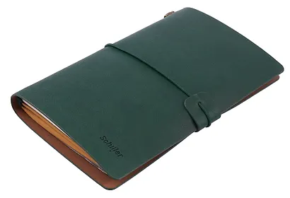 Записная книжка-органайзер А6+ лин/крафт, зеленая, кожзам, на резинке, Schiller - фото 6