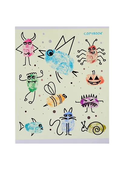 Тетрадь в клетку Unnika, "Забавные отпечатки", 48 листов, в ассортименте - фото 1