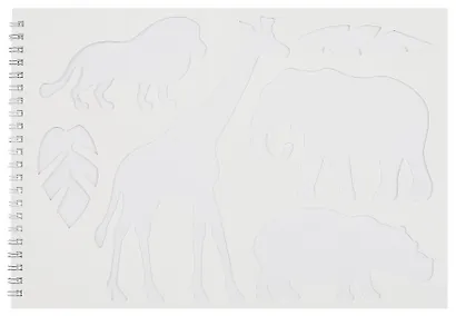 Альбом для рисования 20л А4 "Каникулы в джунглях" гребень, мел.картон, выб.лак, 1л трафарет - фото 2