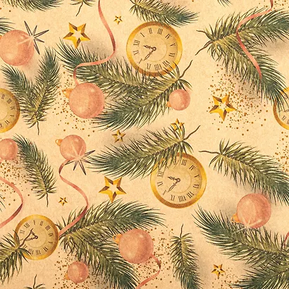 Бумага упаковочная 70*100см "Christmas Kraft" крафт, НГ, инд.уп., ассорти - фото 10