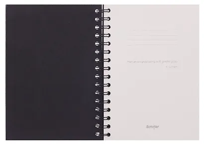 Книга для записей А5 100 листов в точку, на спирали, черная, Schiller - фото 3