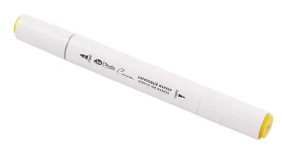 Маркер акриловый "Сонет" жёлтый, двусторонний, перо кисть/пуля - фото 3