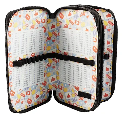 Пенал 2отд. "Дрифт" 19*11см, молния, глянц. ламин., таблица умножения, инд.уп. - фото 4